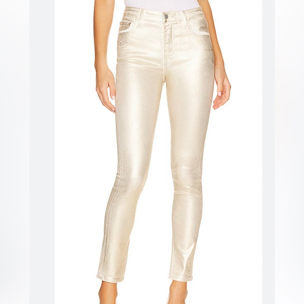 Jonathan Simkhai gold coated jeans NWT